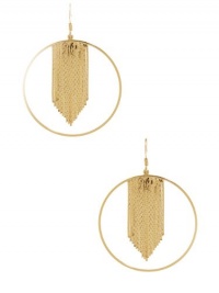 G by GUESS Women's Gold-Tone Hoop Earrings with Snake Chain, GOLD G by GUESS Women's Gold-Tone Hoop Earrings with Snake Chain, GOLD