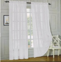 Elegant Comfort® 2 Piece Solid White Sheer Window Curtains/drape/panels/treatment 60 x 84 Elegant Comfort® 2 Piece Solid White Sheer Window Curtains/drape/panels/treatment 60 x 84