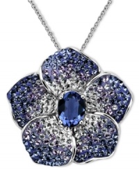 Fresh as a daisy. Kaleidoscope's exquisite flower pendant shines with the addition of purple, blue, and clear crystals with Swarovski elements. Setting and chain crafted in sterling silver. Approximate length: 18 inches. Approximate drop: 1-9/10 inches. Fresh as a daisy. Kaleidoscope's exquisite flower pendant shines with the addition of purple, blue, and clear crystals with Swarovski elements. Setting and chain crafted in sterling silver. Approximate length: 18 inches. Approximate drop: 1-9/10 inches.