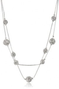 Anne Klein All that Glitters Silver-Tone and Crystal 2 Row Fireball Illusion Necklace, 19.75 Anne Klein All that Glitters Silver-Tone and Crystal 2 Row Fireball Illusion Necklace, 19.75