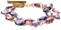 Anne Klein Loretto Gold-Tone Purple Round Toggle Bracelet, 7.25 Anne Klein Loretto Gold-Tone Purple Round Toggle Bracelet, 7.25