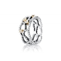 925 Sterling Silver Pandora Inspired Match Delight with Clear CZ & 18K Ring Size 8 925 Sterling Silver Pandora Inspired Match Delight with Clear CZ & 18K Ring Size 8