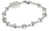Queen Baby Cross Small MB Cross Chain Bracelet with Cubic Zirconia Stones Queen Baby Cross Small MB Cross Chain Bracelet with Cubic Zirconia Stones