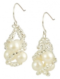 White Freshwater Cultured Pearl Antoinette Earrings with Sterling Silver White Freshwater Cultured Pearl Antoinette Earrings with Sterling Silver