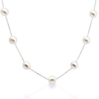 Bling Jewelry Bridal 925 Silver Freshwater Pearl White Tin Cup Necklace Bling Jewelry Bridal 925 Silver Freshwater Pearl White Tin Cup Necklace