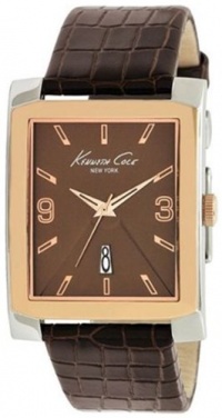 Kenneth Cole New York Men's KC1783 Classic Rose Gold Bezel Rectangle Watch Kenneth Cole New York Men's KC1783 Classic Rose Gold Bezel Rectangle Watch