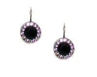 Mariana Spirit of Design Antique Silver Plated Petite Round Swarovski Crystal Drop Earrings in Jet Black and Clear Mariana Spirit of Design Antique Silver Plated Petite Round Swarovski Crystal Drop Earrings in Jet Black and Clear
