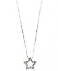 Anne Klein Necklace, 16 Silver-Tone Pave Cut-Out Star Pendant Anne Klein Necklace, 16 Silver-Tone Pave Cut-Out Star Pendant