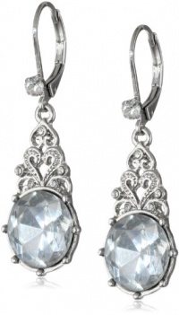 Betsey Johnson Stone & Pearl Crystal Gem Drop Earrings