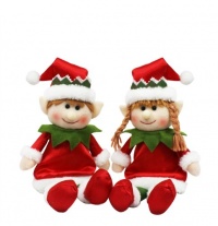 Elf Plush Boy and Girl - Pair of 11 Boy and Girl Christmas Holiday Elves - Straight From Santa's Workshop Elf Plush Boy and Girl - Pair of 11 Boy and Girl Christmas Holiday Elves - Straight From Santa's Workshop