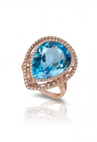 Effy Jewlery 14K Rose Gold Blue Topaz and Diamond Ring, 14.81 TCW Ring size 7 Effy Jewlery 14K Rose Gold Blue Topaz and Diamond Ring, 14.81 TCW Ring size 7