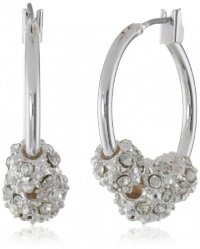 Anne Klein All that Glitters Silver-Tone and Crystal Floating Fireball Cluster Hoop Earrings Anne Klein All that Glitters Silver-Tone and Crystal Floating Fireball Cluster Hoop Earrings