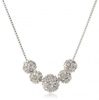 Anne Klein All that Glitters Silver-Tone and Crystal Fireball Frontal Necklace, 18.5 Anne Klein All that Glitters Silver-Tone and Crystal Fireball Frontal Necklace, 18.5