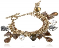 Betsey Johnson Iconic Summer Metallics Crystal Bow and Gem Multi-Charm Toggle Bracelet, 7.5 Betsey Johnson Iconic Summer Metallics Crystal Bow and Gem Multi-Charm Toggle Bracelet, 7.5