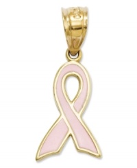 Increase awareness and support the fight against breast cancer. This petite ribbon charm is the perfect reminder in 14k gold and pink enamel. Chain not included. Approximate length: 3/4 inch. Approximate width: 2/5 inch. Increase awareness and support the fight against breast cancer. This petite ribbon charm is the perfect reminder in 14k gold and pink enamel. Chain not included. Approximate length: 3/4 inch. Approximate width: 2/5 inch.