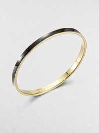From the Idiom Collection. A fun pun and a reminder to stand your ground, the words draw the line are etched inside a sleek, simple bangle of smooth enamel.Enamel14k goldplatedDiameter, about 2.5Width, about .5Imported From the Idiom Collection. A fun pun and a reminder to stand your ground, the words draw the line are etched inside a sleek, simple bangle of smooth enamel.Enamel14k goldplatedDiameter, about 2.5Width, about .5Imported