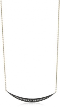 Mizuki 14k Horizontal Diamond Crescent Blackened Necklace On Chain, 16.25 Mizuki 14k Horizontal Diamond Crescent Blackened Necklace On Chain, 16.25