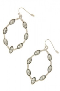 TRENDY FASHION OVAL BEAD EARRINGS BY FASHION DESTINATION | (Clear/Silver)