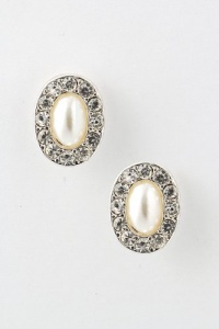 JACOBS & McCARTNEY OVAL PEARL CRYSTAL EARRINGS JACOBS & McCARTNEY OVAL PEARL CRYSTAL EARRINGS