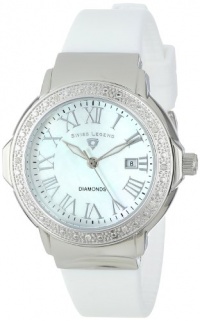 Swiss Legend Women's 20032D-02 South Beach Collection Stainless Steel, White Silicone, and Diamond Watch Swiss Legend Women's 20032D-02 South Beach Collection Stainless Steel, White Silicone, and Diamond Watch