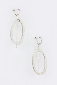 TRENDY FASHION OVAL METAL EARRINGS BY FASHION DESTINATION | (Silver) TRENDY FASHION OVAL METAL EARRINGS BY FASHION DESTINATION | (Silver)
