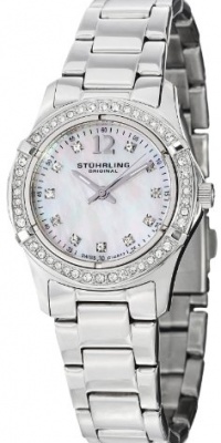 Stuhrling Original Women's 703B.01 Vogue Audrey Glimmer Swiss Quartz Swarovski Crystal White Mother-Of-Pearl Dial Watch Stuhrling Original Women's 703B.01 Vogue Audrey Glimmer Swiss Quartz Swarovski Crystal White Mother-Of-Pearl Dial Watch