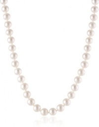 White Freshwater Cultured Pearl Necklace with Sterling Silver Clasp (9-10mm), 18