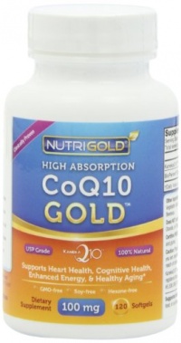 Nutrigold CoQ10 Gold (High Absorption) (Clinically-proven KanekaQ10), 100 mg, 120 softgels Nutrigold CoQ10 Gold (High Absorption) (Clinically-proven KanekaQ10), 100 mg, 120 softgels