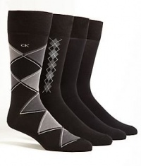 Calvin Klein Mens Socks Charcoal Grey and Purple (Pack of 4) Calvin Klein Mens Socks Charcoal Grey and Purple (Pack of 4)