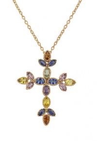 Effy Jewlery 14K Rose Gold Multi Gemstone Cross Pendant, 4.38 TCW Effy Jewlery 14K Rose Gold Multi Gemstone Cross Pendant, 4.38 TCW