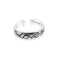Sterling Silver Toe Ring (925) Love Script, One Size Fits All Sterling Silver Toe Ring (925) Love Script, One Size Fits All
