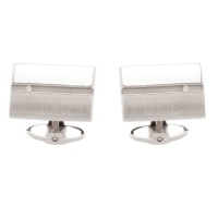 Dolan Bullock Sterling Silver Channel Set Diamond Accent Cuff Links Dolan Bullock Sterling Silver Channel Set Diamond Accent Cuff Links