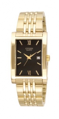 Citizen Quartz Date Rectangle Black Dial Unisex Watch - BH1372-56E Citizen Quartz Date Rectangle Black Dial Unisex Watch - BH1372-56E