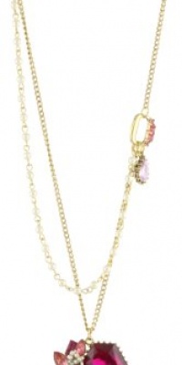 Betsey Johnson Iconic Fabulous Fuchsia Crystal Gem Long Pendant Necklace Betsey Johnson Iconic Fabulous Fuchsia Crystal Gem Long Pendant Necklace