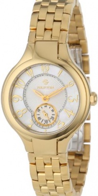 Philip Stein Women's 44GP-FMOP-SS5GP Round Gold Plated Mother-Of-Pearl Gold Plated Bracelet Watch Philip Stein Women's 44GP-FMOP-SS5GP Round Gold Plated Mother-Of-Pearl Gold Plated Bracelet Watch