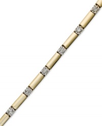 Red carpet-ready style. Round-cut diamonds (1 ct. t.w.) take center stage on YellOra™'s stunning dot dash bracelet. Precious metal made from a combination of pure gold, sterling silver and palladium. Approximate length: 7-1/2 inches. Red carpet-ready style. Round-cut diamonds (1 ct. t.w.) take center stage on YellOra™'s stunning dot dash bracelet. Precious metal made from a combination of pure gold, sterling silver and palladium. Approximate length: 7-1/2 inches.
