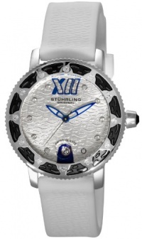 Stuhrling Original Women's 225R.1116P2 Nautical Regatta Marina Sport Swiss Quartz Swarovski White Rubber Strap Watch Stuhrling Original Women's 225R.1116P2 Nautical Regatta Marina Sport Swiss Quartz Swarovski White Rubber Strap Watch