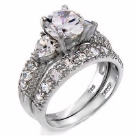 4.12ct Russian Ice CZ Diamond 2 piece 925 Sterling Silver Bridal Engagement & Wedding Ring Set with Heart Cut Side Stones, size 5.0, Oliana 4.12ct Russian Ice CZ Diamond 2 piece 925 Sterling Silver Bridal Engagement & Wedding Ring Set with Heart Cut Side Stones, size 5.0, Oliana