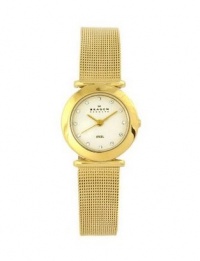 Skagen Women's 107SGGD Classic Swarovski Crystal Gold Tone Mesh White Dial Watch Skagen Women's 107SGGD Classic Swarovski Crystal Gold Tone Mesh White Dial Watch