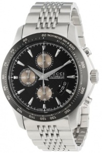 Gucci Men's YA126214 G-Timeless Chronograph Black Dial Steel Bracelet Watch Gucci Men's YA126214 G-Timeless Chronograph Black Dial Steel Bracelet Watch