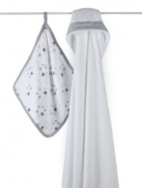 aden + anais Muslin Hooded Towel & Washcloth Set, Twinkle aden + anais Muslin Hooded Towel & Washcloth Set, Twinkle