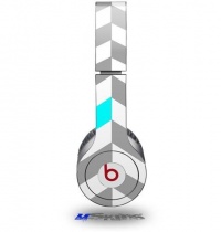 Chevrons Gray And Aqua Decal Style Skin (fits Beats Solo HD Headphones - HEADPHONES NOT INCLUDED) Chevrons Gray And Aqua Decal Style Skin (fits Beats Solo HD Headphones - HEADPHONES NOT INCLUDED)