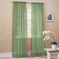 2 Piece Solid Sage Green Sheer Window Curtains/drape/panels/treatment 60w X 84l 2 Piece Solid Sage Green Sheer Window Curtains/drape/panels/treatment 60w X 84l