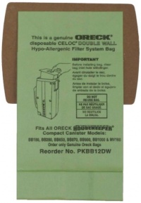 Oreck Commercial PKBB12DW Super Compact Canister Advanced Filtration Disposable Bags (Pack of 12) Oreck Commercial PKBB12DW Super Compact Canister Advanced Filtration Disposable Bags (Pack of 12)