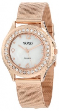 XOXO Women's XO5553 Rosegold-Tone Mesh Bracelet Rhinestones Accent Watch XOXO Women's XO5553 Rosegold-Tone Mesh Bracelet Rhinestones Accent Watch