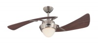 Westinghouse Lighting 7214100 Harmony Two-Light 48-Inch Two-Blade Indoor Ceiling Fan, Brushed Nickel with Opal Frosted Glass Westinghouse Lighting 7214100 Harmony Two-Light 48-Inch Two-Blade Indoor Ceiling Fan, Brushed Nickel with Opal Frosted Glass