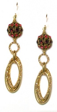 Second Glance Designs Antique Gold Swarovski Rhinestone Ball Dangle Earrings With 22K Gold Plated Loops Second Glance Designs Antique Gold Swarovski Rhinestone Ball Dangle Earrings With 22K Gold Plated Loops