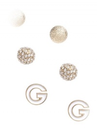 G by GUESS Women's Gold-Tone Logo Earring Set, GOLD G by GUESS Women's Gold-Tone Logo Earring Set, GOLD