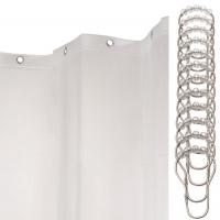 InterDesign 13-Piece Shower Curtain/Liner and Rings Set, 72 by 84-Inch, Frosted White InterDesign 13-Piece Shower Curtain/Liner and Rings Set, 72 by 84-Inch, Frosted White