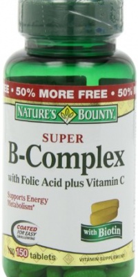 Nature's Bounty Super B-complex with Folic Acid Plus Vitamin C, 150-Count Nature's Bounty Super B-complex with Folic Acid Plus Vitamin C, 150-Count